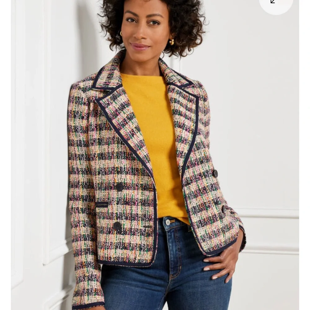 Talbots Cafe Tweed Jacket Blazer Multicolor size 12 - Picture 2 of 14